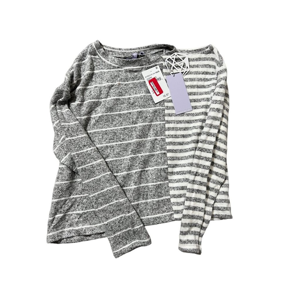 Good Luck Girl Striped Long Sleeve Shirt Medium